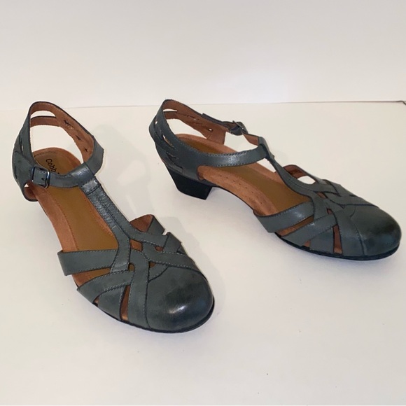 Cobb Hill Aubrey Gray Leather Cushioned Comfort Slingback Pumps - Picture 2 of 16